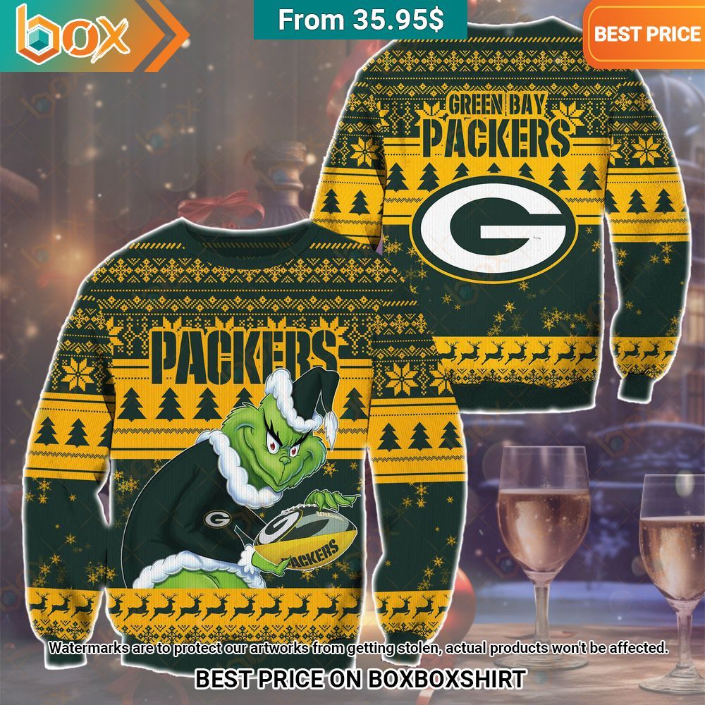 The Grinch Christmas Green Bay Packers Sweater Nice Pic