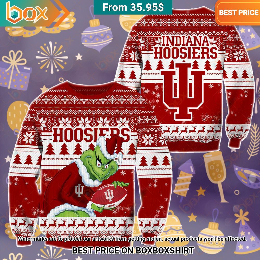 The Grinch Christmas Indiana Hoosiers Sweater Stand easy bro