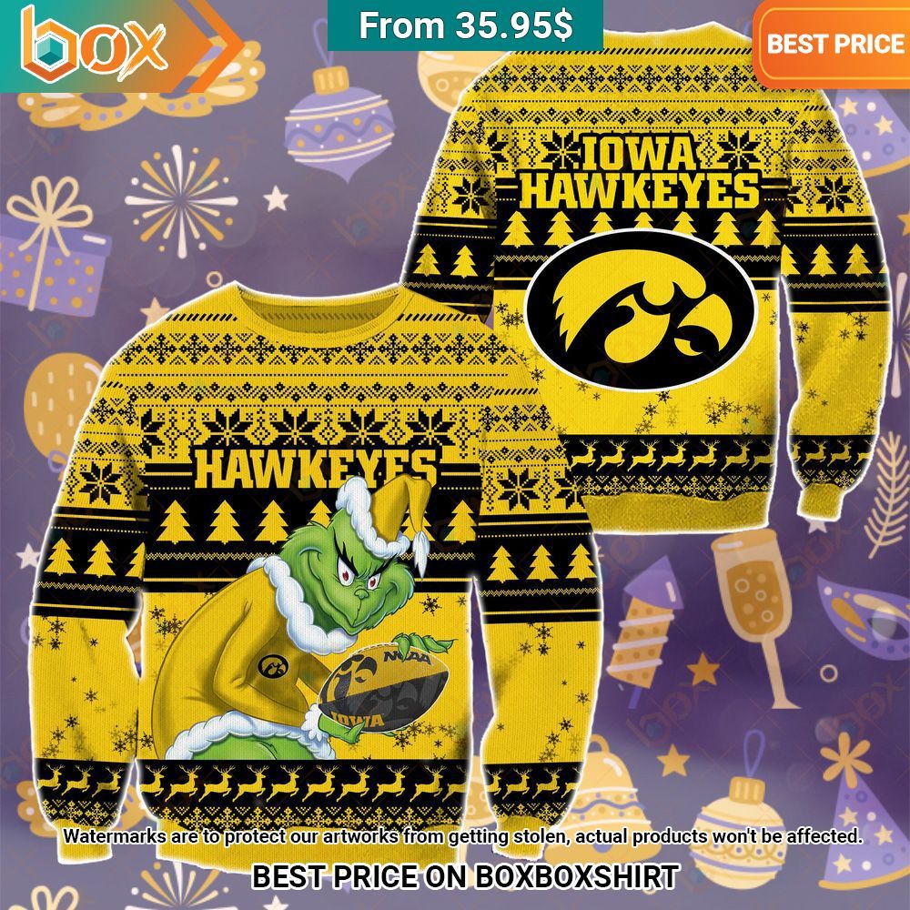 The Grinch Christmas Iowa Hawkeyes Sweater Coolosm