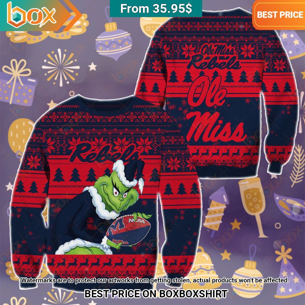 The Grinch Christmas Ole Miss Rebels Sweater Nice bread, I like it