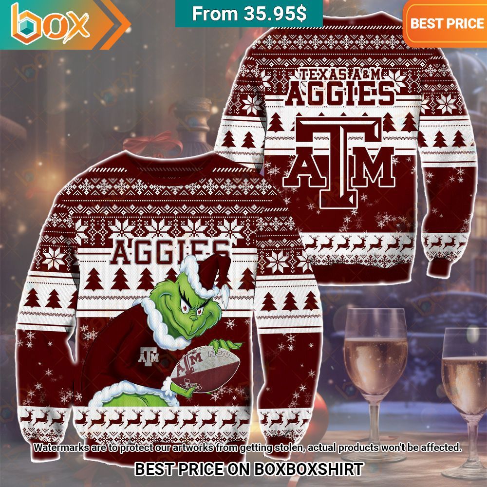 The Grinch Christmas Texas A&M Aggies Sweater I am in love with your dress