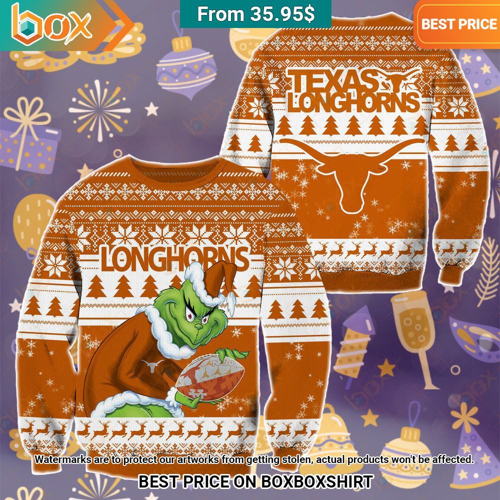 The Grinch Christmas Texas Longhorns Sweater Which place is this bro?