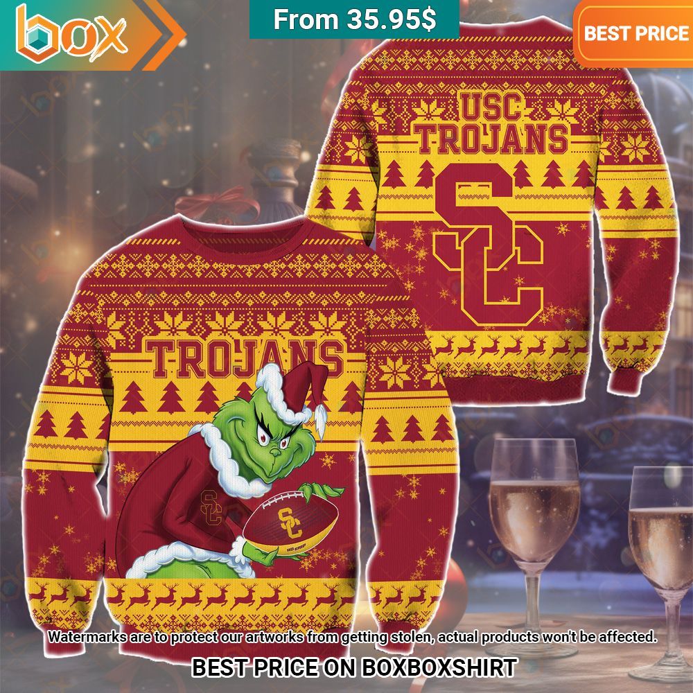 The Grinch Christmas USC Trojans Sweater Oh my God you have put on so much!
