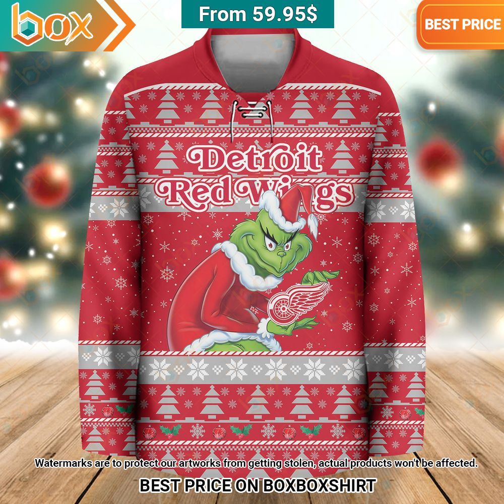 The Grinch Detroit Red Wings Hockey Jersey Looking so nice