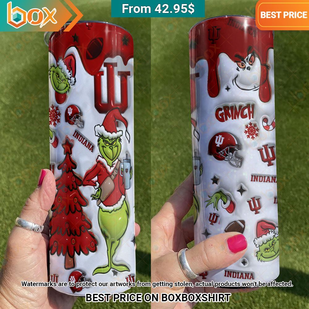 The Grinch Indiana Hoosiers Christmas Skinny Tumbler Coolosm