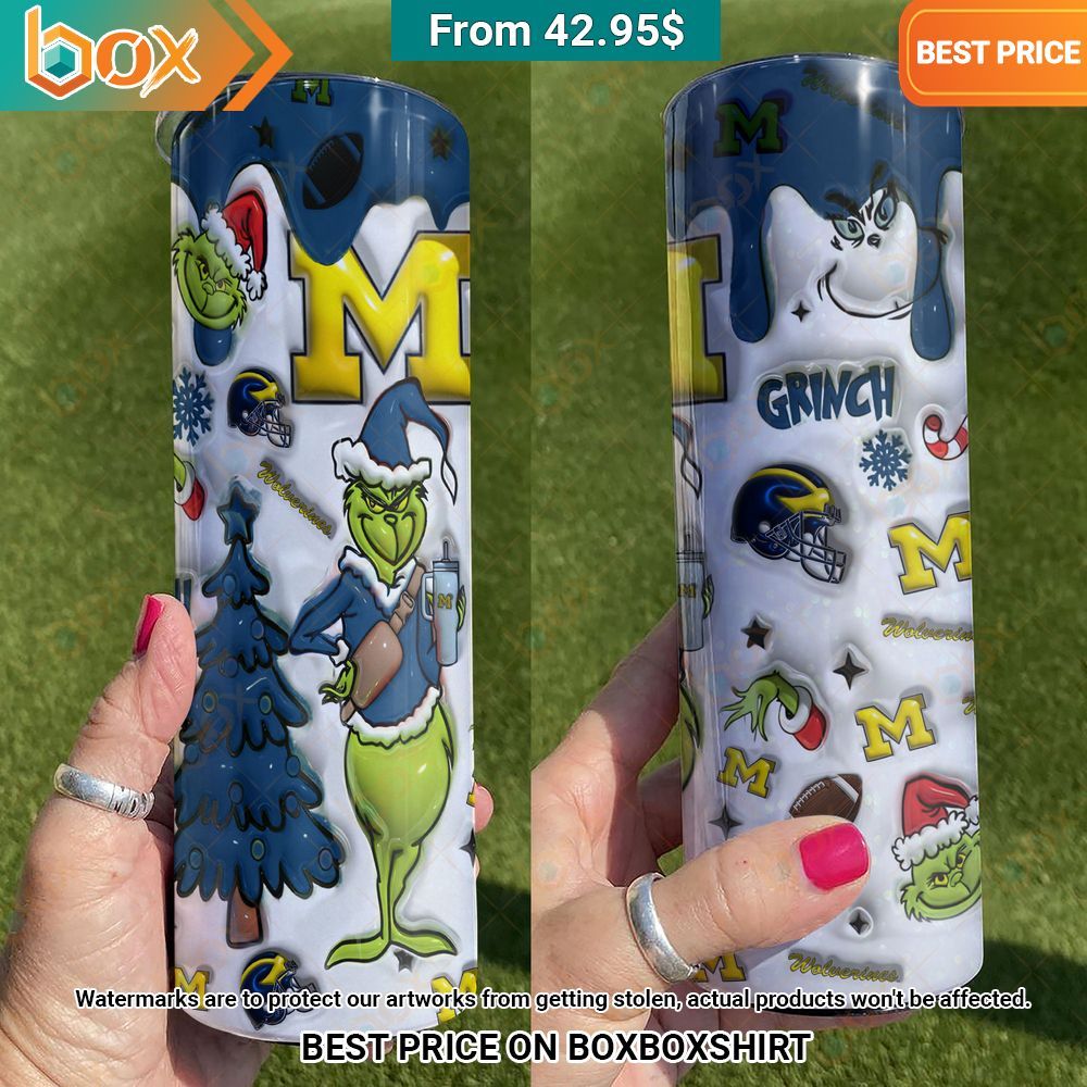 The Grinch Michigan Wolverines Christmas Skinny Tumbler Awesome Pic guys