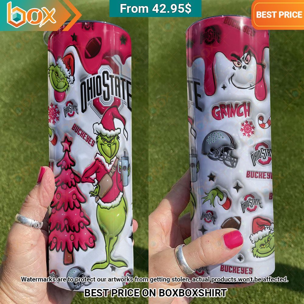 The Grinch Ohio State Buckeyes Christmas Skinny Tumbler Unique and sober