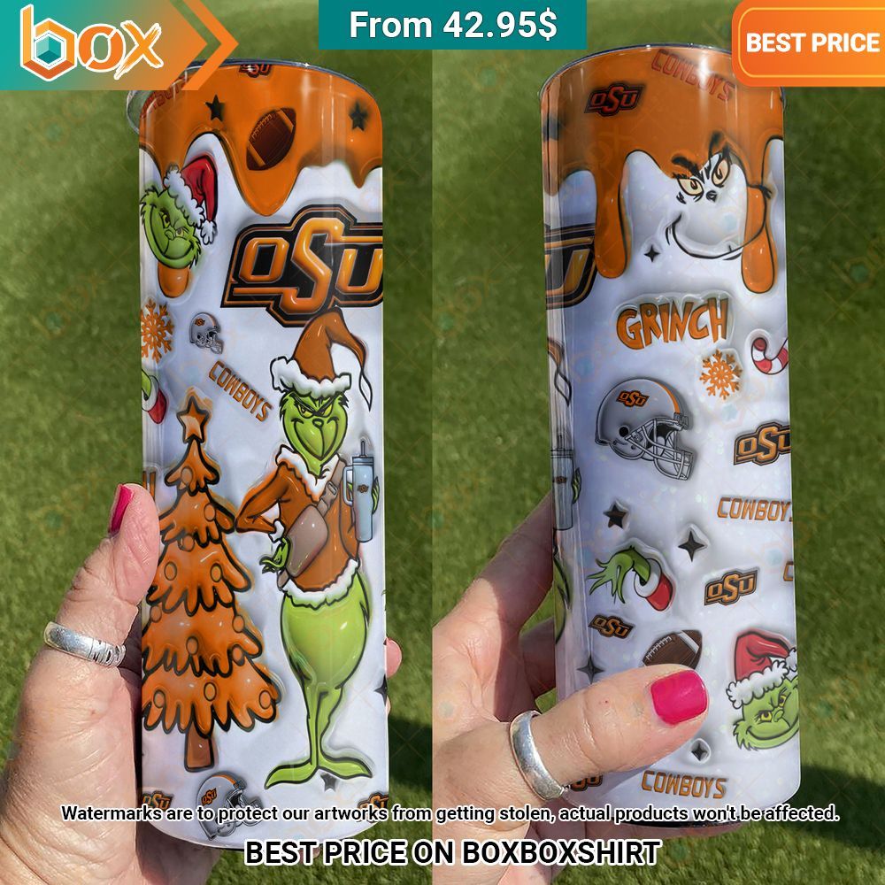 The Grinch Oklahoma State Cowboys Christmas Skinny Tumbler Best picture ever