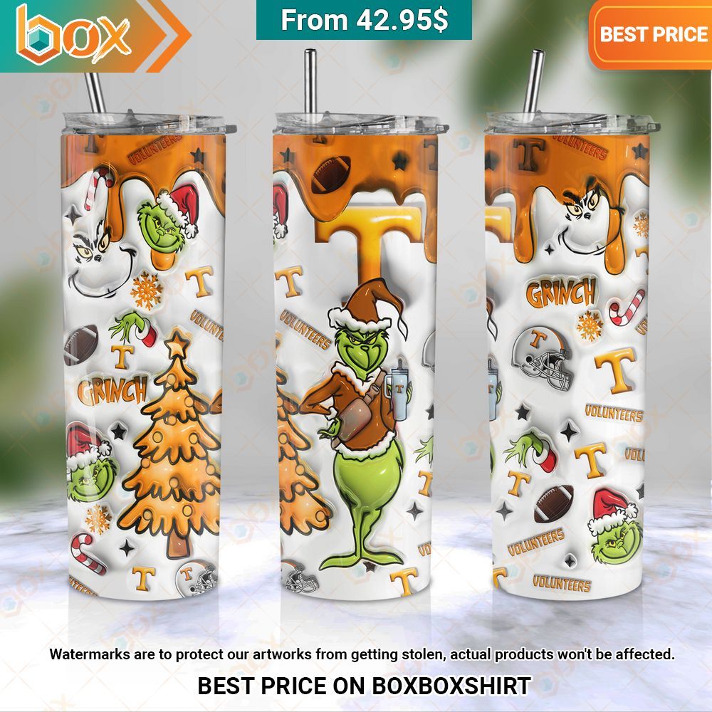 The Grinch Tennessee Volunteers Christmas Skinny Tumbler Best picture ever