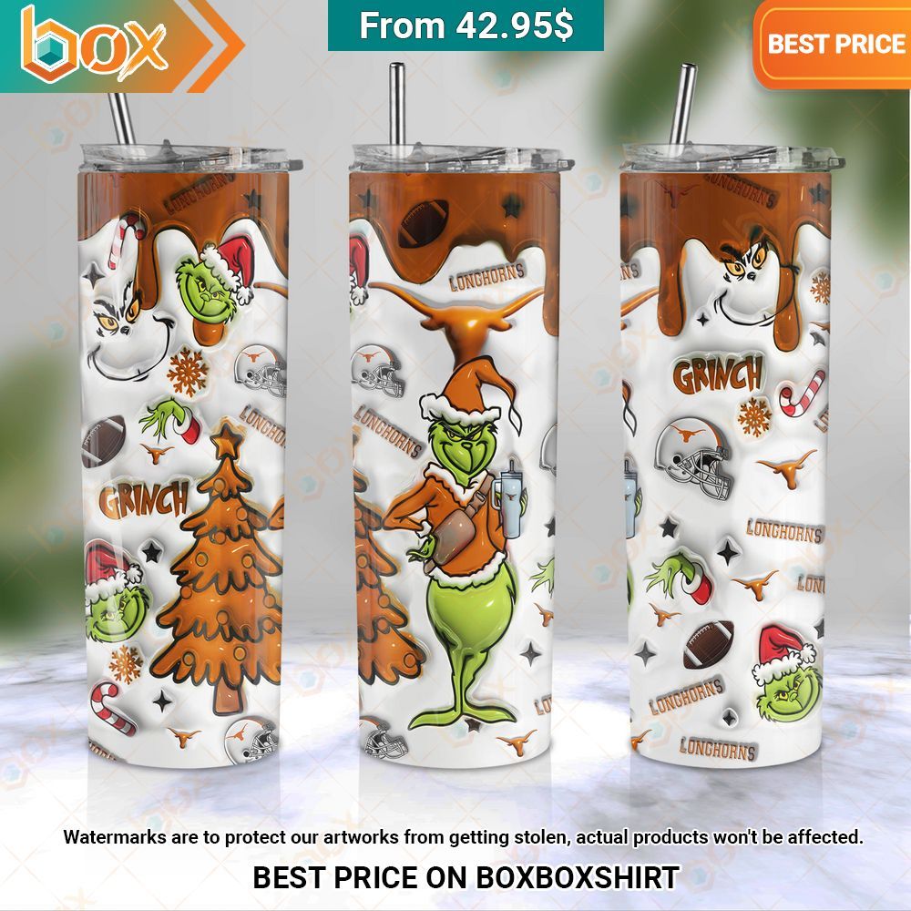 The Grinch Texas Longhorns Christmas Skinny Tumbler It is more than cute