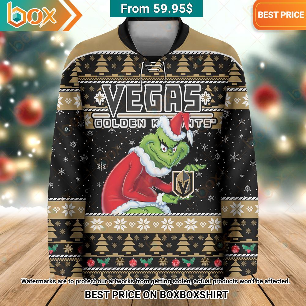 The Grinch Vegas Golden Knights Hockey Jersey Natural and awesome