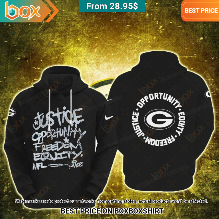 Green Bay Packers Justice Opportunity Equity Freedom Sweatshirt, Hoodie2