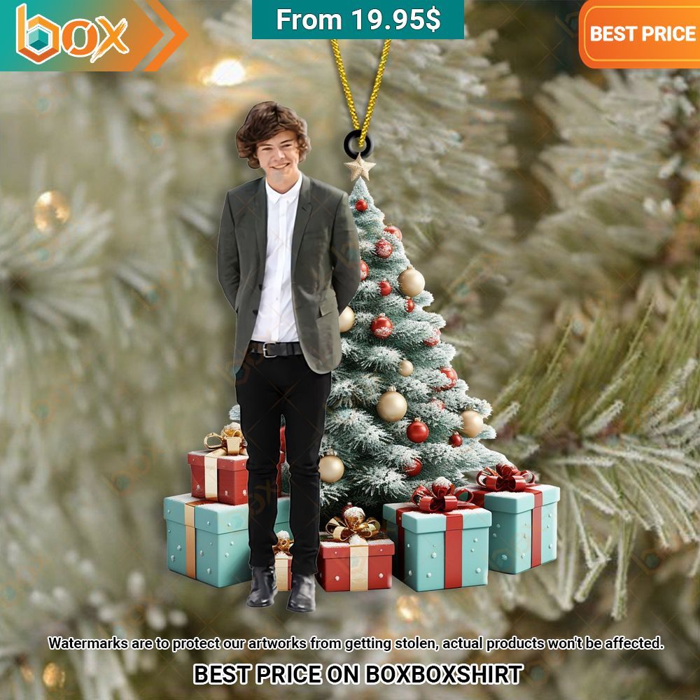 Harry Styles Grey Blazer Christmas Ornament Elegant and sober Pic
