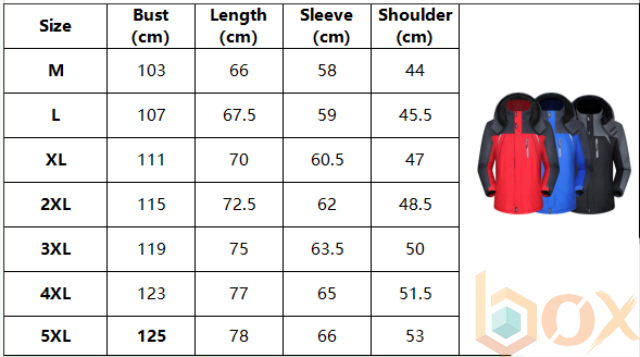 Interchange Jacket Size Chart: