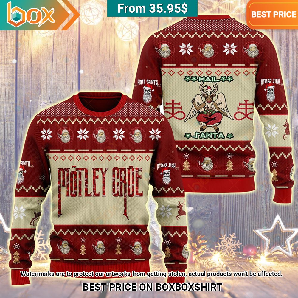 Motley Crue Hail Santa Christmas Sweater Wow! This is gracious
