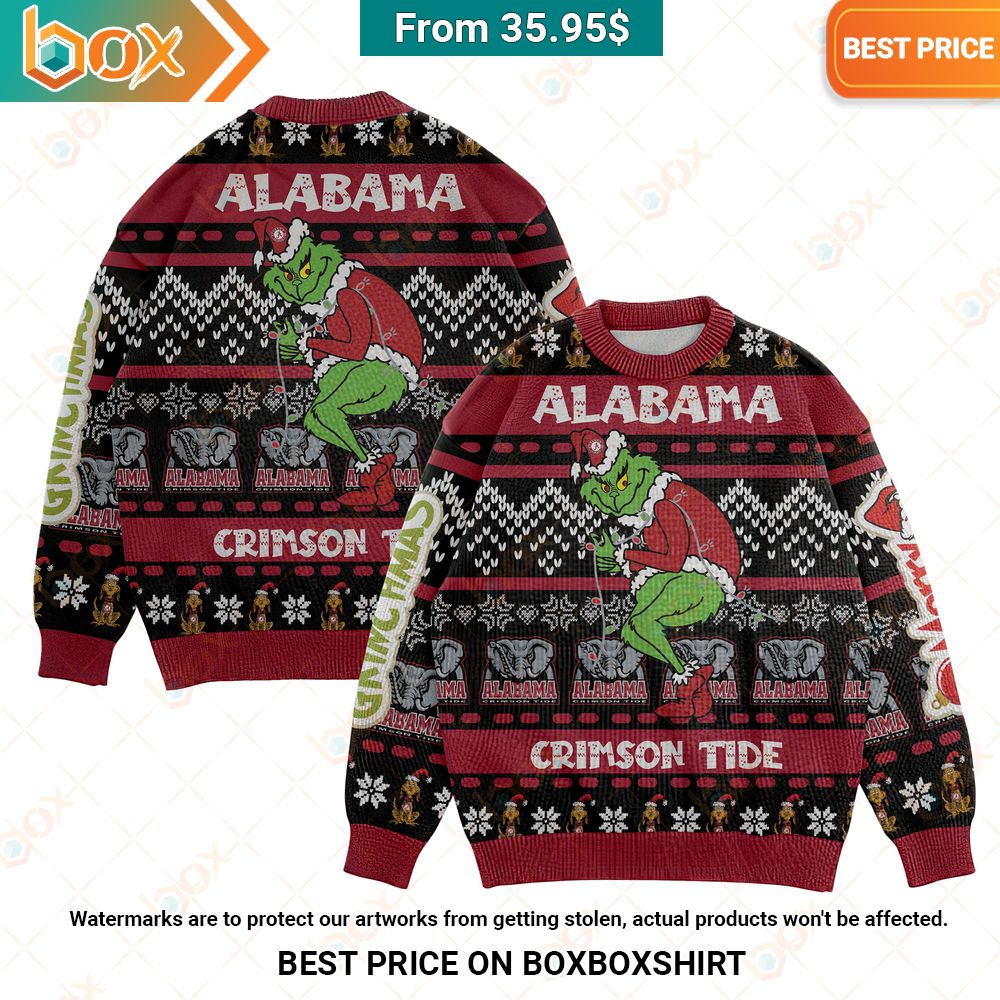 Alabama Crimson Tide Grinch Christmas Sweater Out of the world
