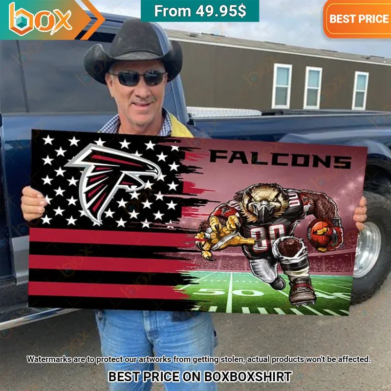 Atlanta Falcons Mascot Wood American US Flag Canvas Ah! It is marvellous