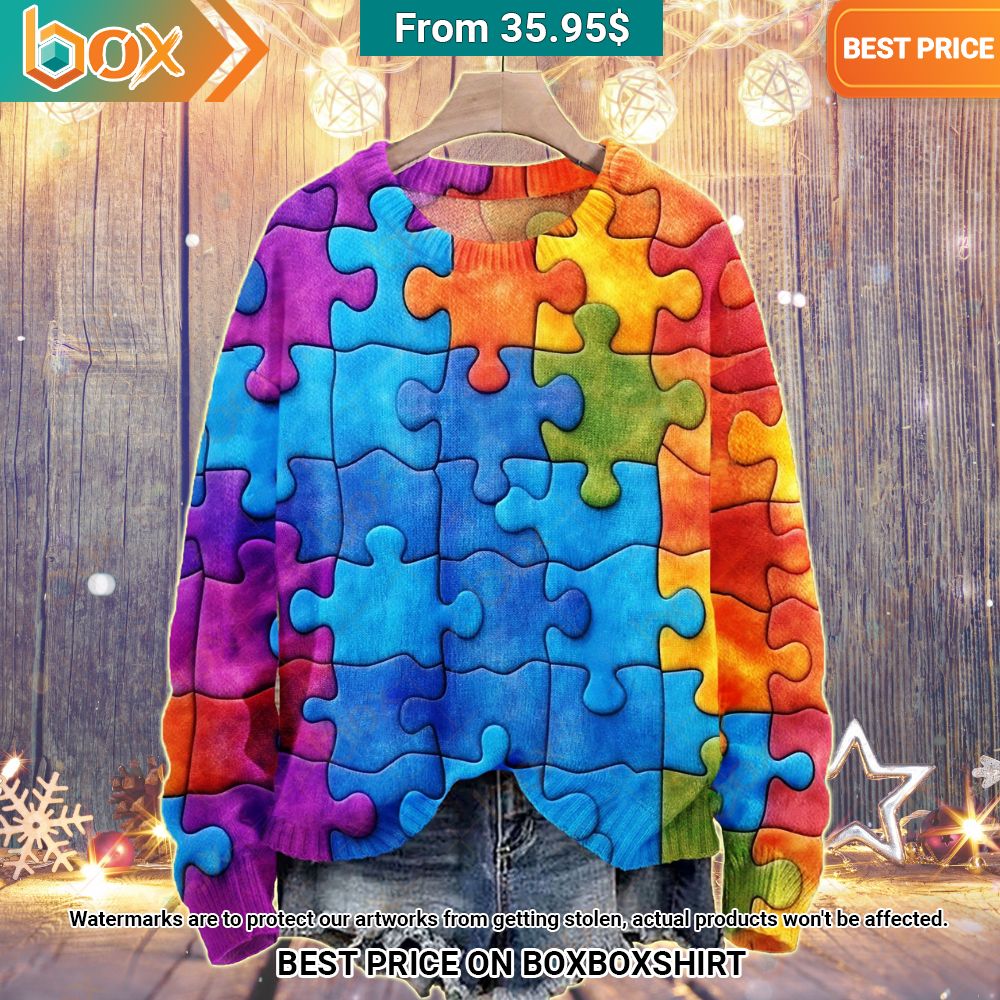 Autism Awareness Puzzle Sweater Have no words to explain your beauty
