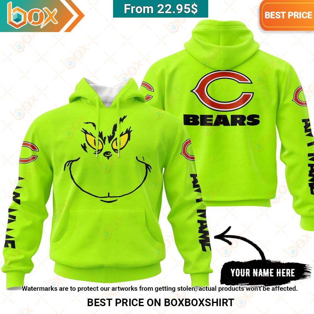 Chicago Bears Grinch Mask Custom Hoodie, Shirt Trending picture dear