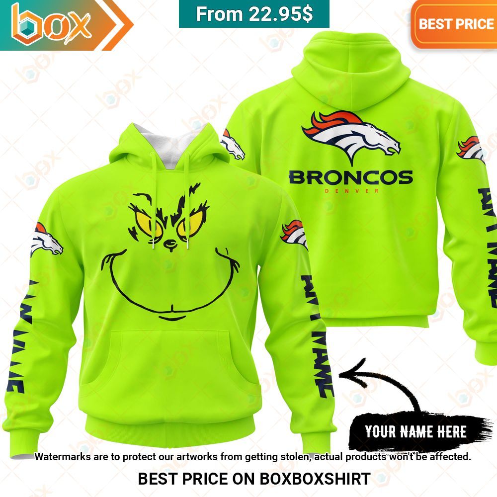 Denver Broncos Grinch Mask Custom Hoodie, Shirt Unique and sober