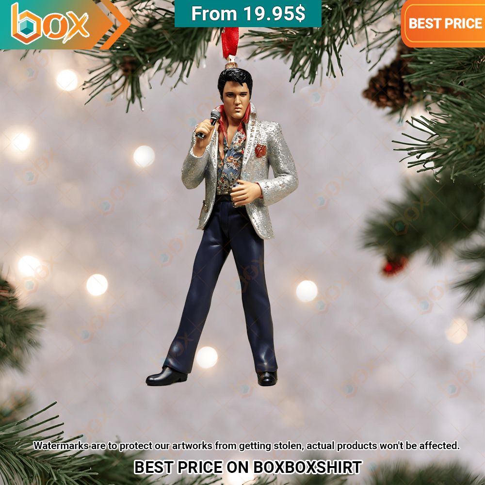 Elvis Presley Christmas Ornament rays of calmness are emitting from your pic