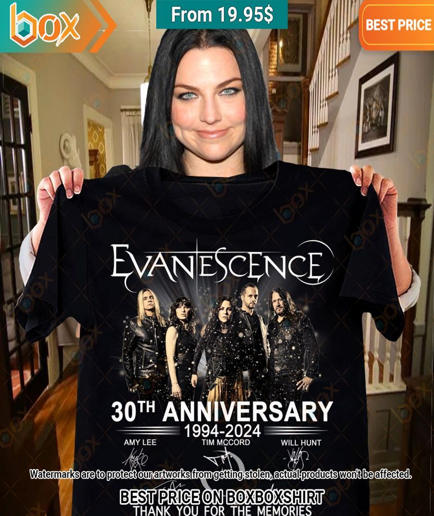 Evanescence 30th Anniversary Thank You for the Memories T shirt Studious look