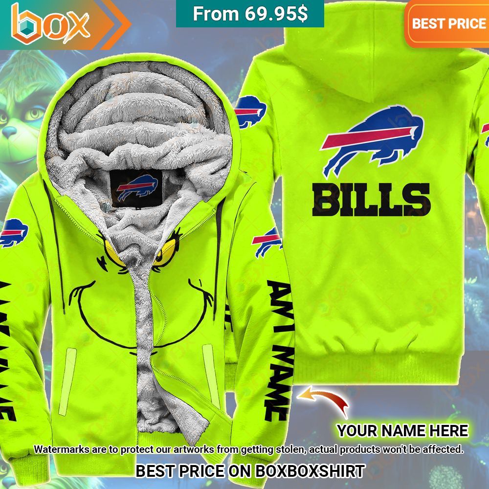 Grinch Buffalo Bills Custom Fleece Hoodie Sizzling