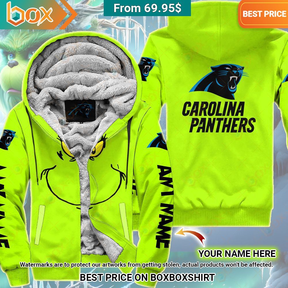 Grinch Carolina Panthers Custom Fleece Hoodie Gang of rockstars