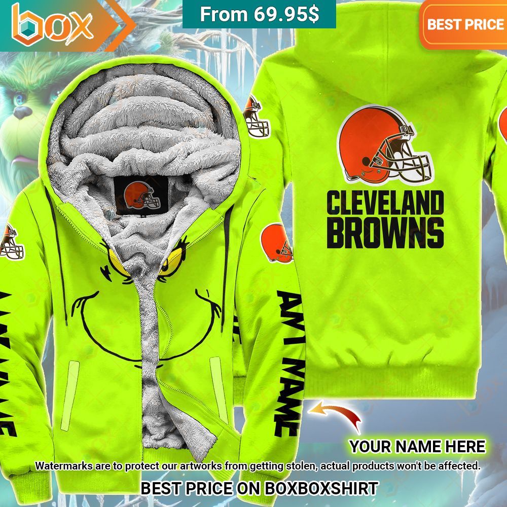Grinch Cleveland Browns Custom Fleece Hoodie You look handsome bro
