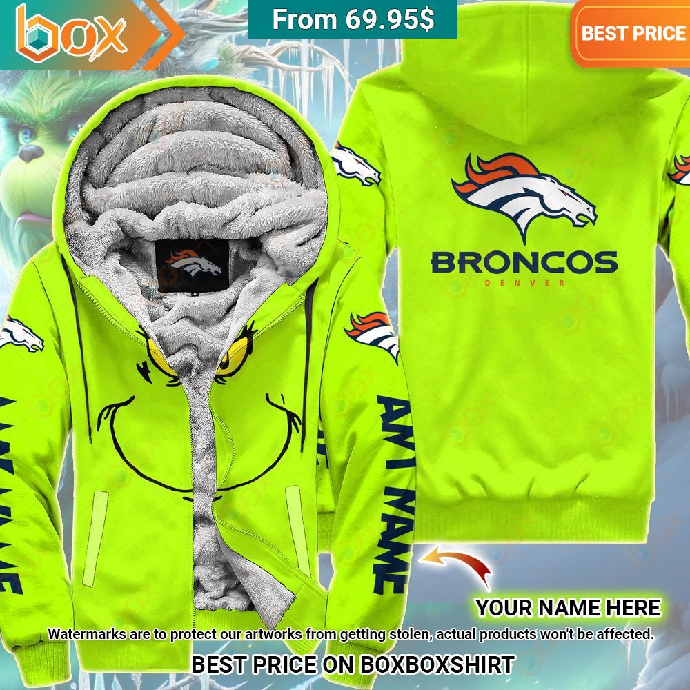 Grinch Denver Broncos Custom Fleece Hoodie My friend and partner