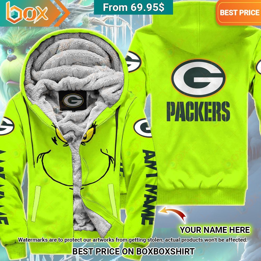 Grinch Green Bay Packers Custom Fleece Hoodie You look so healthy and fit