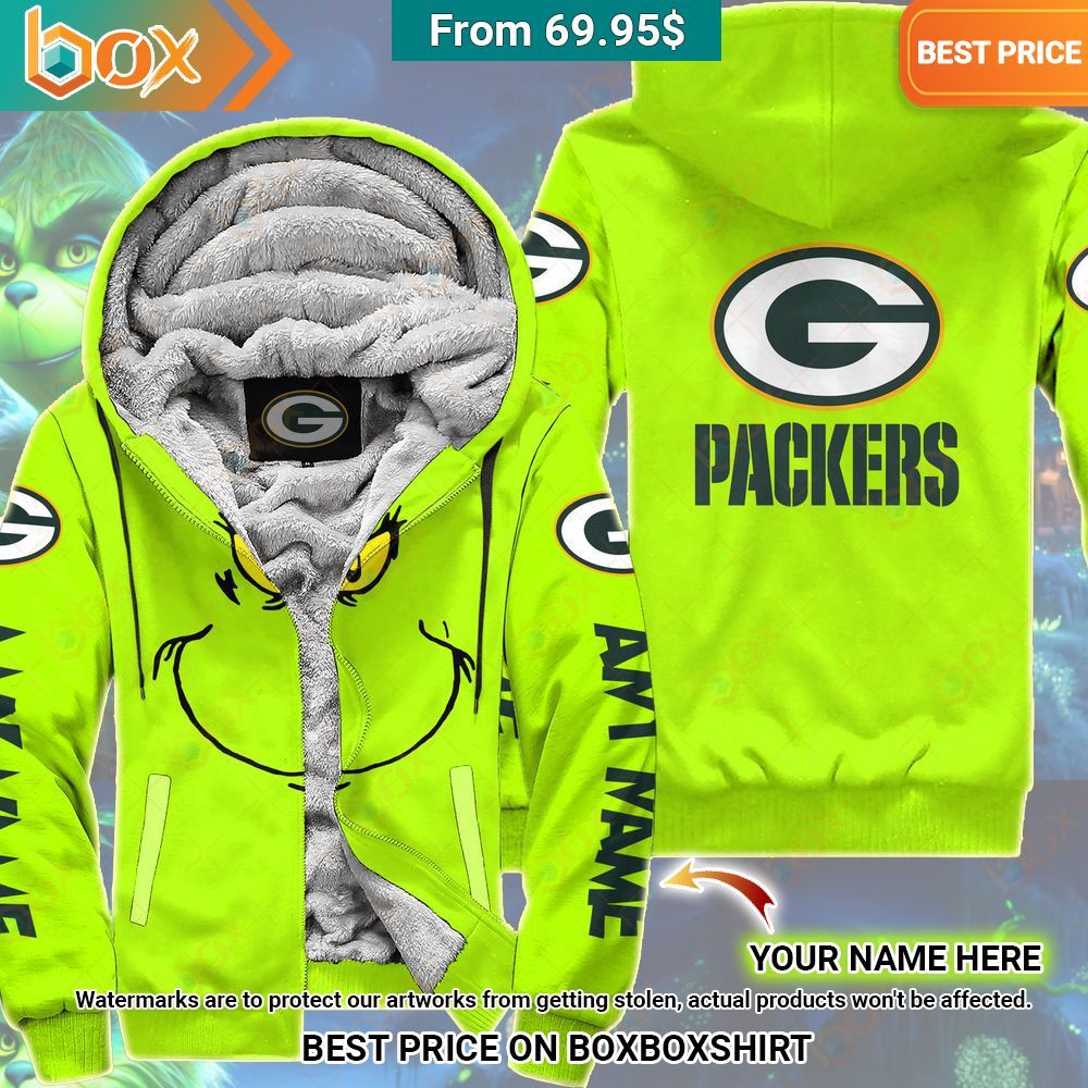 Grinch Green Bay Packers Custom Fleece Hoodie Impressive picture.