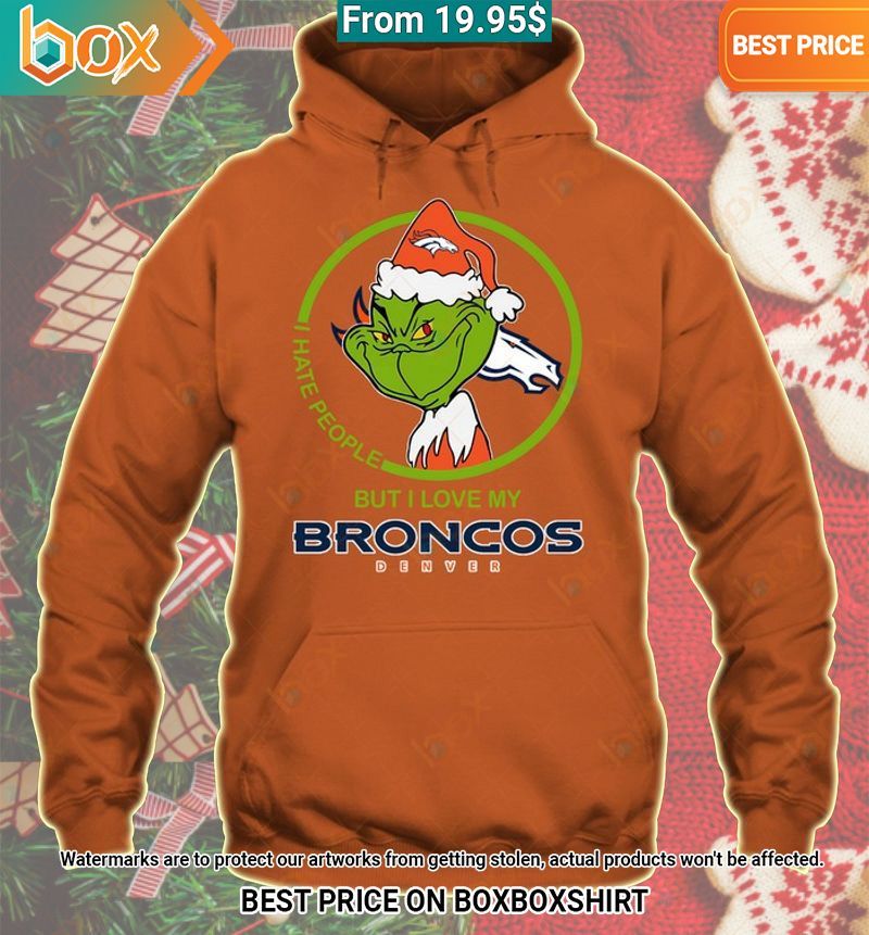 Grinch I Hate People But I Love My Denver Broncos Shirt Best couple on earth