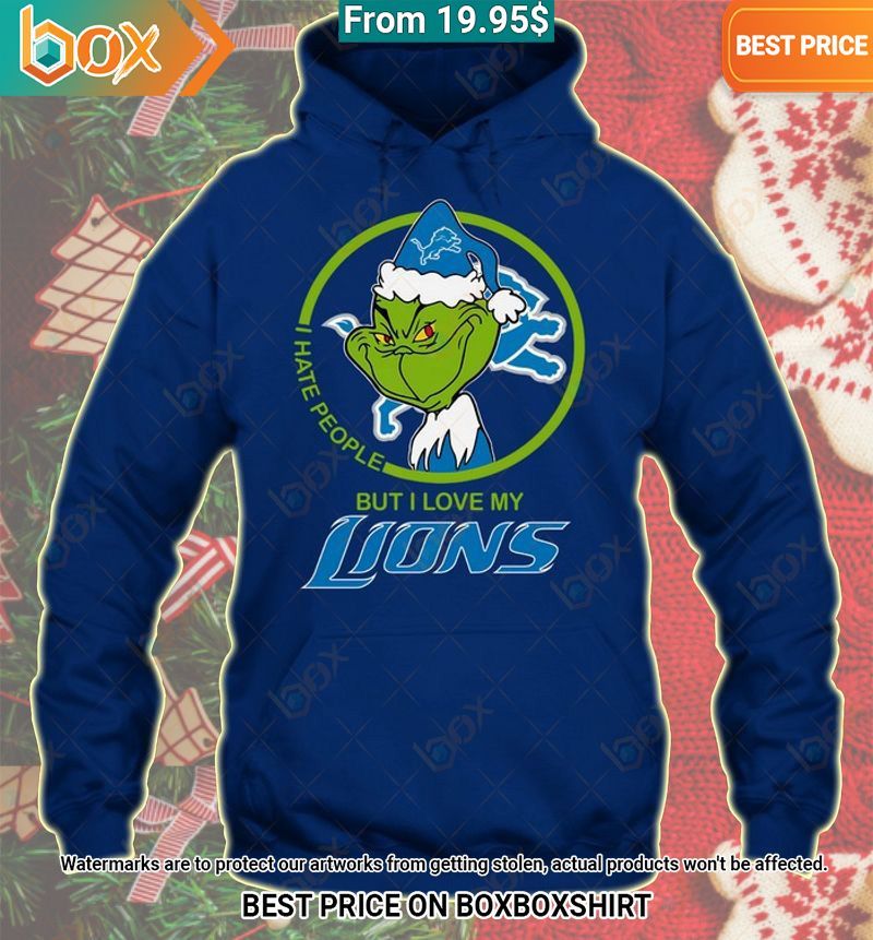 Grinch I Hate People But I Love My Detroit Lions Shirt Good one dear