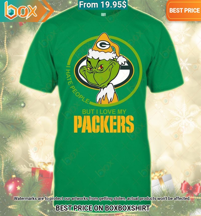 Grinch I Hate People But I Love My Green Bay Packers Shirt Mesmerising