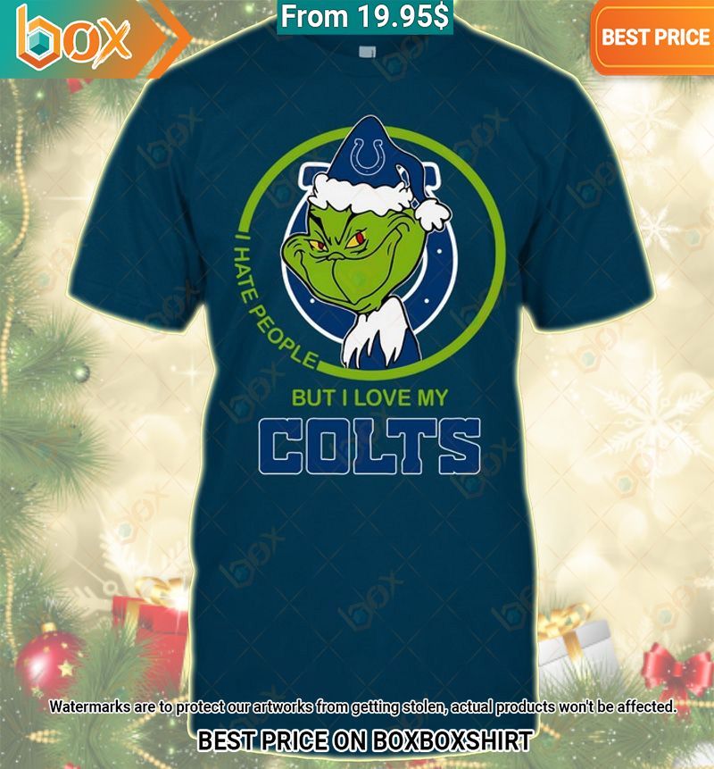 Grinch I Hate People But I Love My Indianapolis Colts Shirt Out of the world