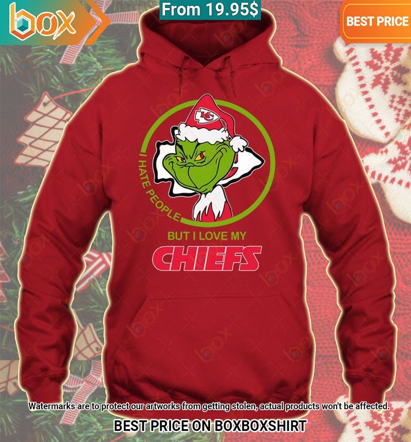Grinch I Hate People But I Love My Kansas City Chiefs Shirt Rocking picture