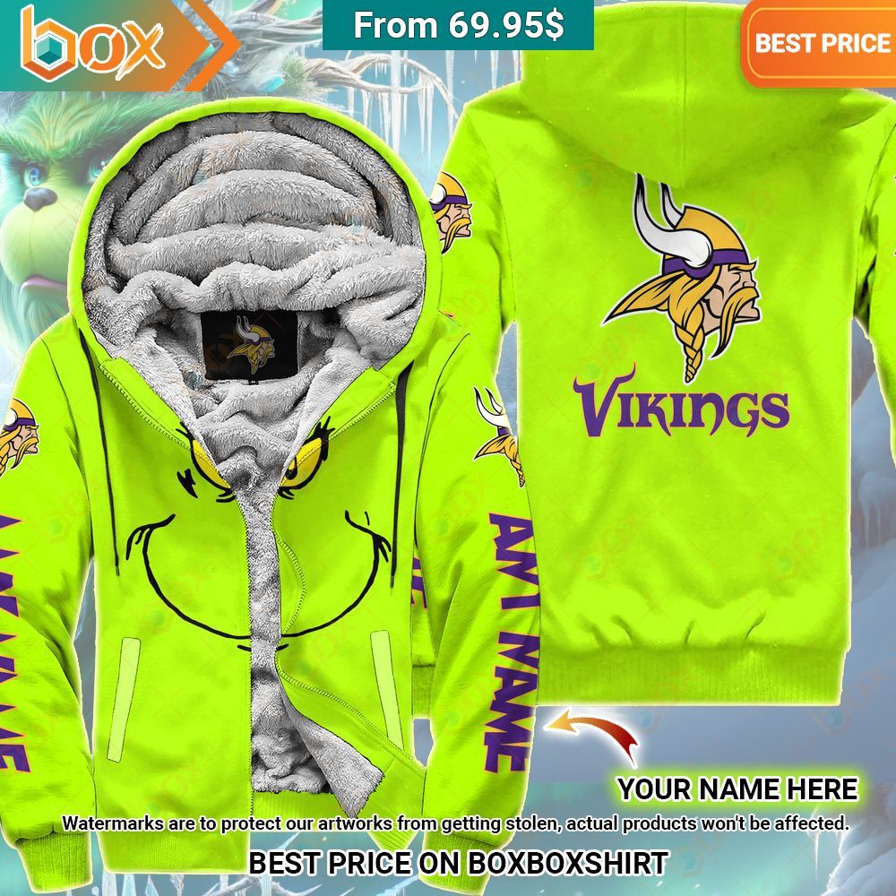 Grinch Minnesota Vikings Custom Fleece Hoodie My favourite picture of yours