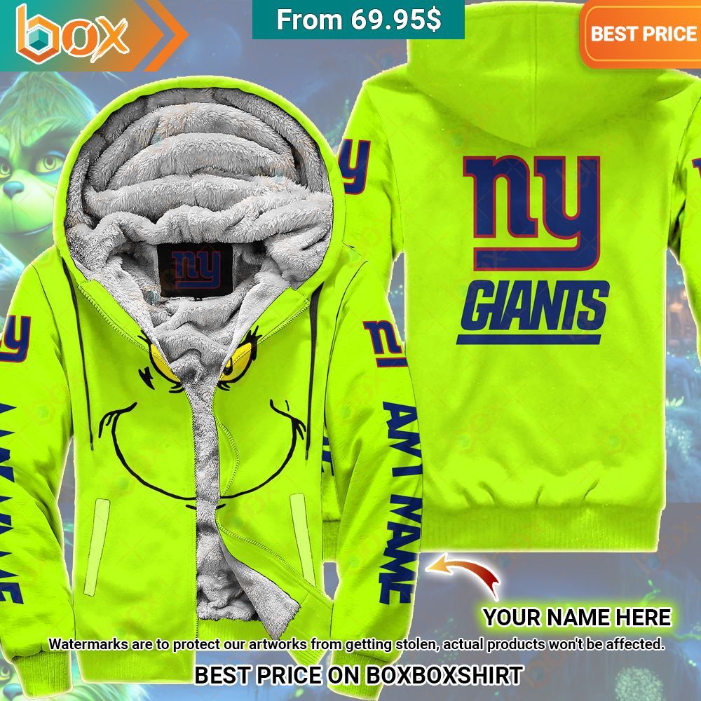 Grinch New York Giants Custom Fleece Hoodie Good look mam