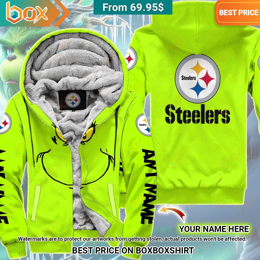 Grinch Pittsburgh Steelers Custom Fleece Hoodie Elegant and sober Pic