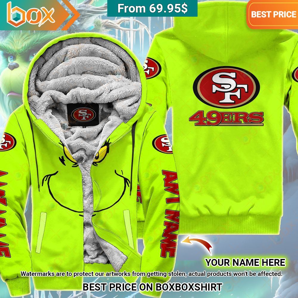 Grinch San Francisco 49Ers Custom Fleece Hoodie Royal Pic of yours