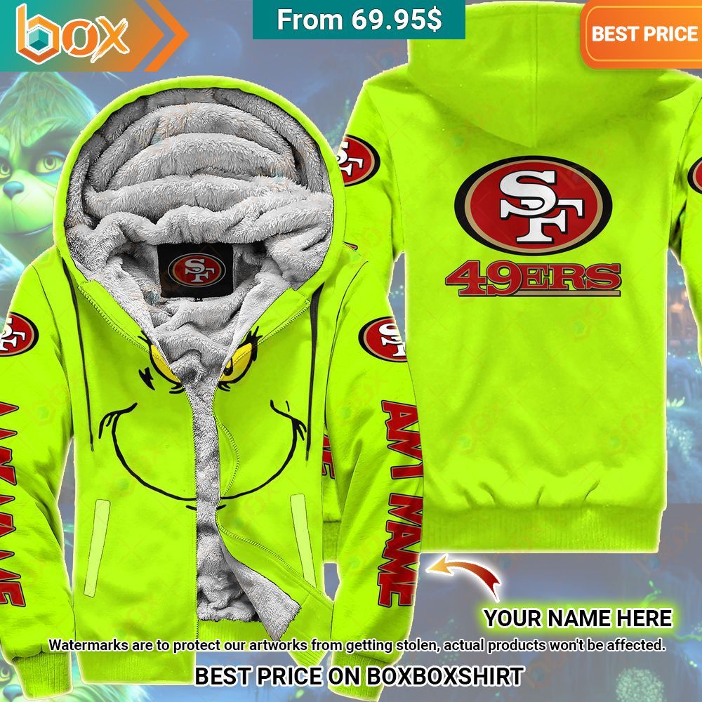 Grinch San Francisco 49Ers Custom Fleece Hoodie Long time