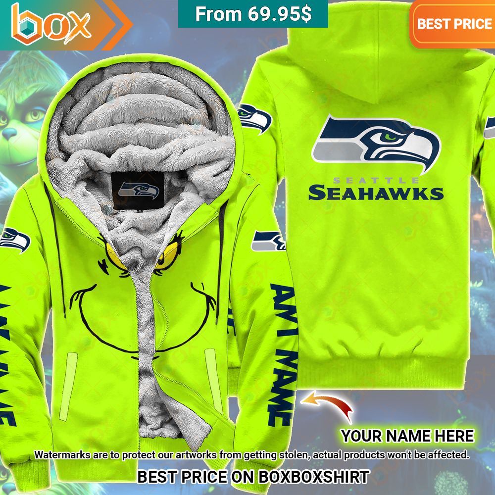 Grinch Seattle Seahawks Custom Fleece Hoodie Good click