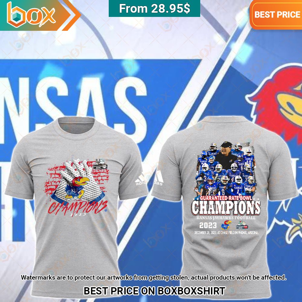 Guaranteed Rate Bowl Champions 2023 Kansas Jayhawks Shirt Natural and awesome