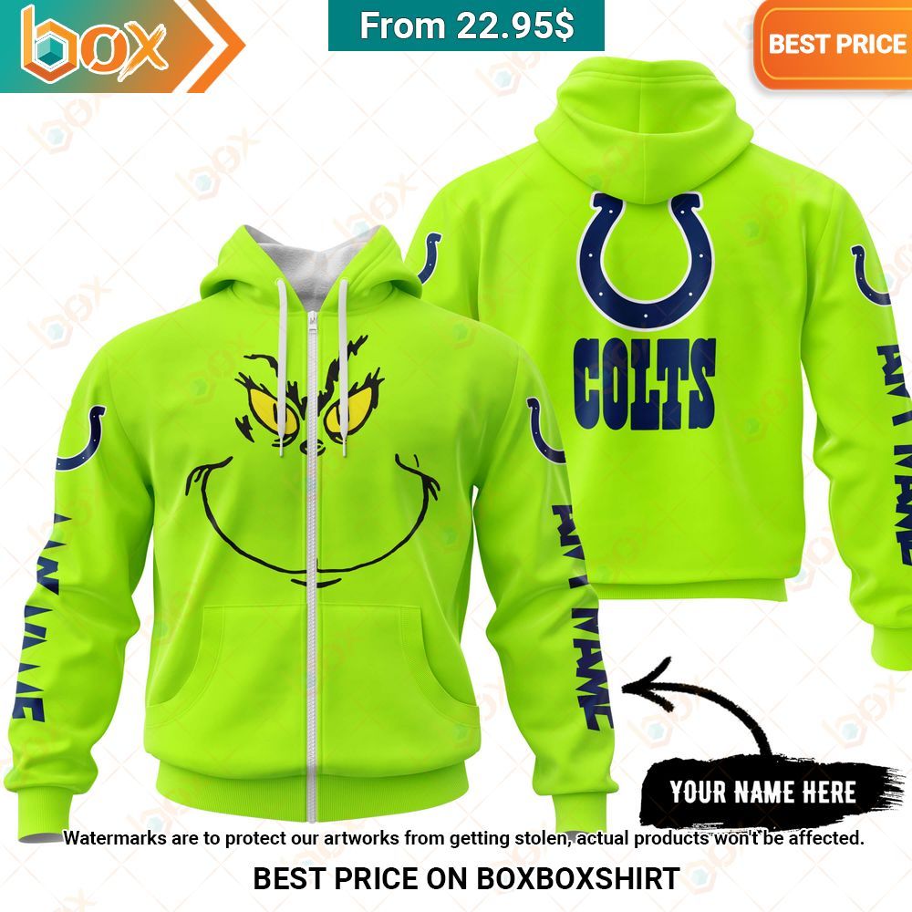 Indianapolis Colts Grinch Mask Custom Hoodie, Shirt Nice photo dude