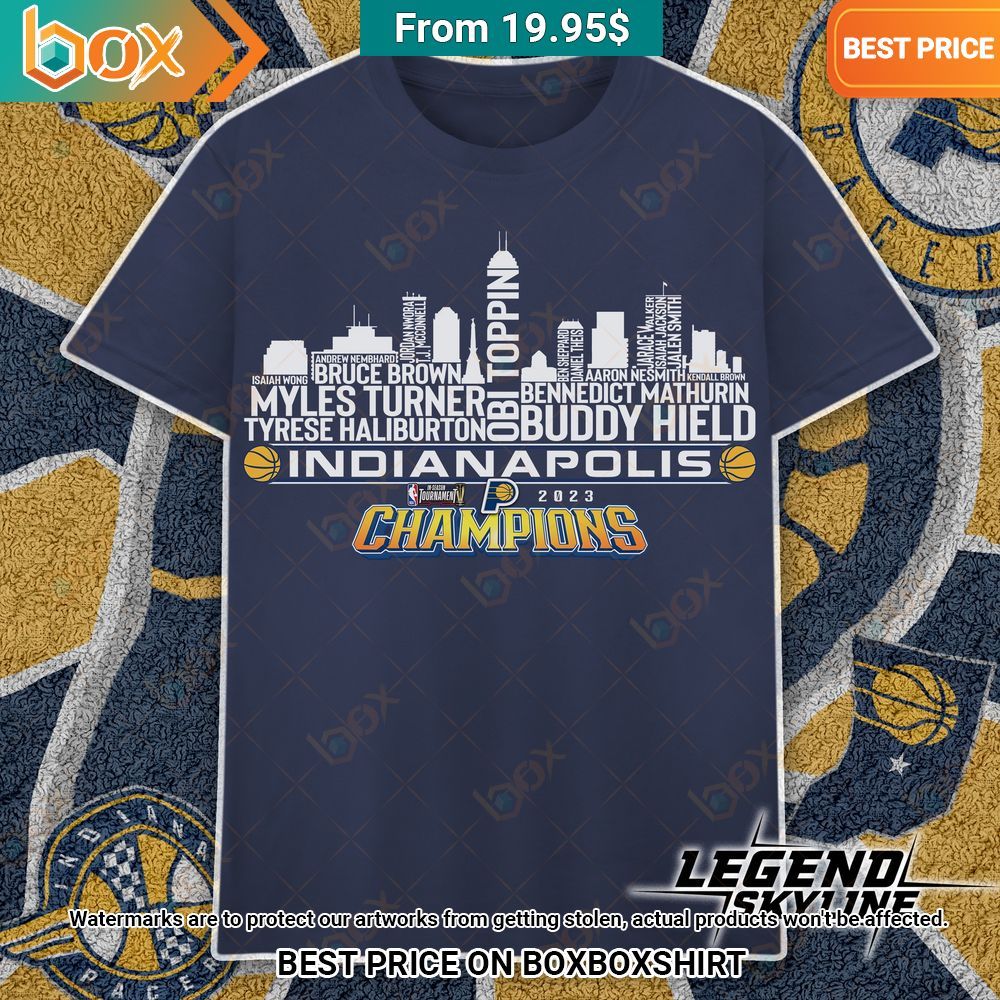 Indianapolis NBA Indiana Pacers 2023 Champions T shirt Cutting dash