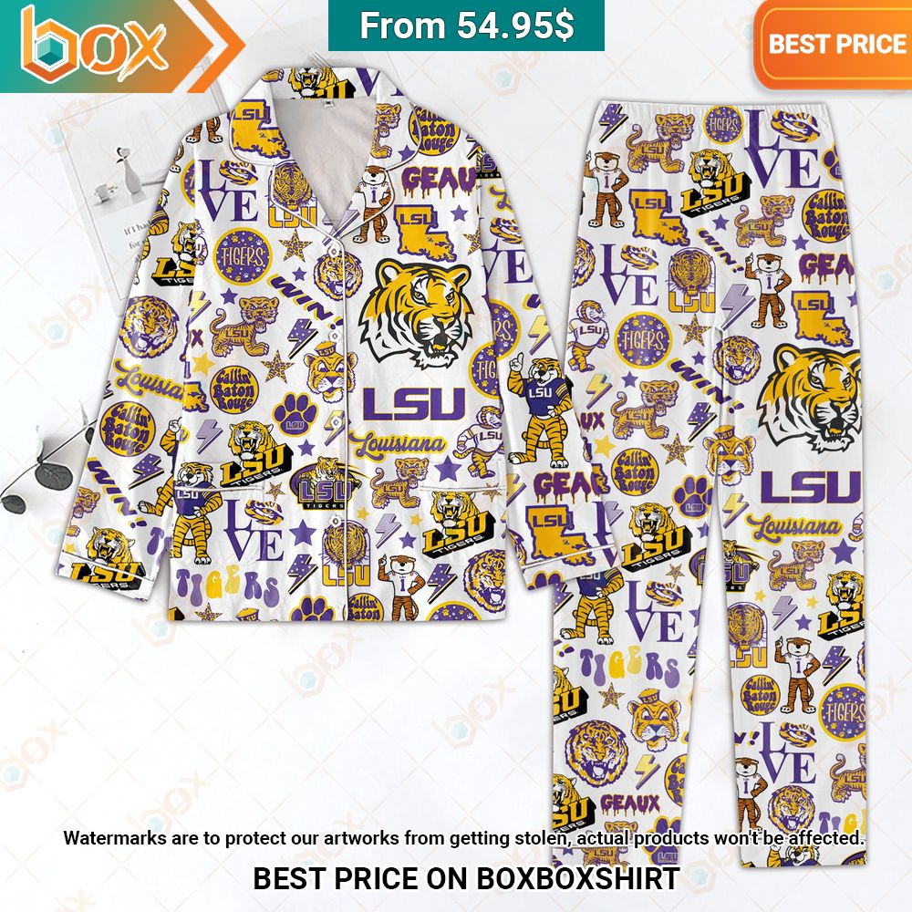 LSU Tigers Pattern Pajamas Set You look insane in the picture, dare I say