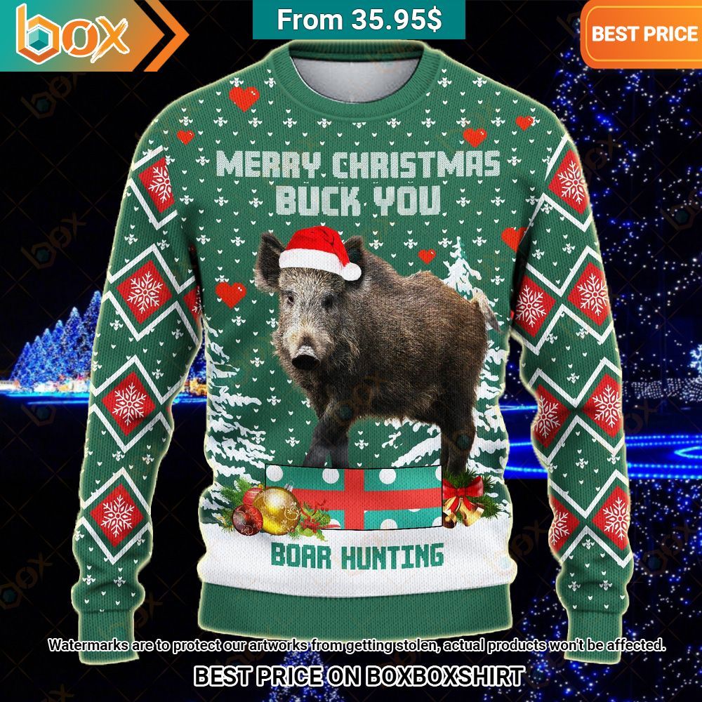 Merry Christmas Buck You Boar Hunting Sweater Coolosm