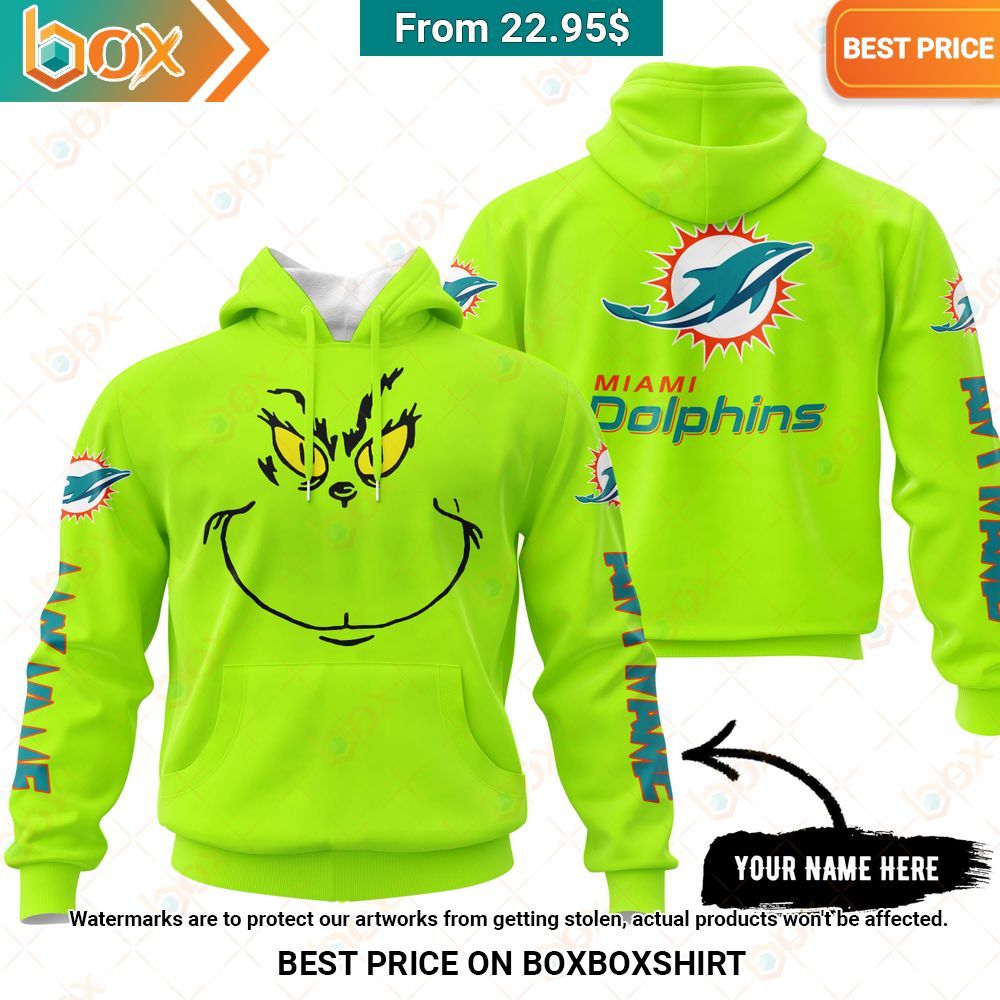 Miami Dolphins Grinch Mask Custom Hoodie, Shirt You look lazy