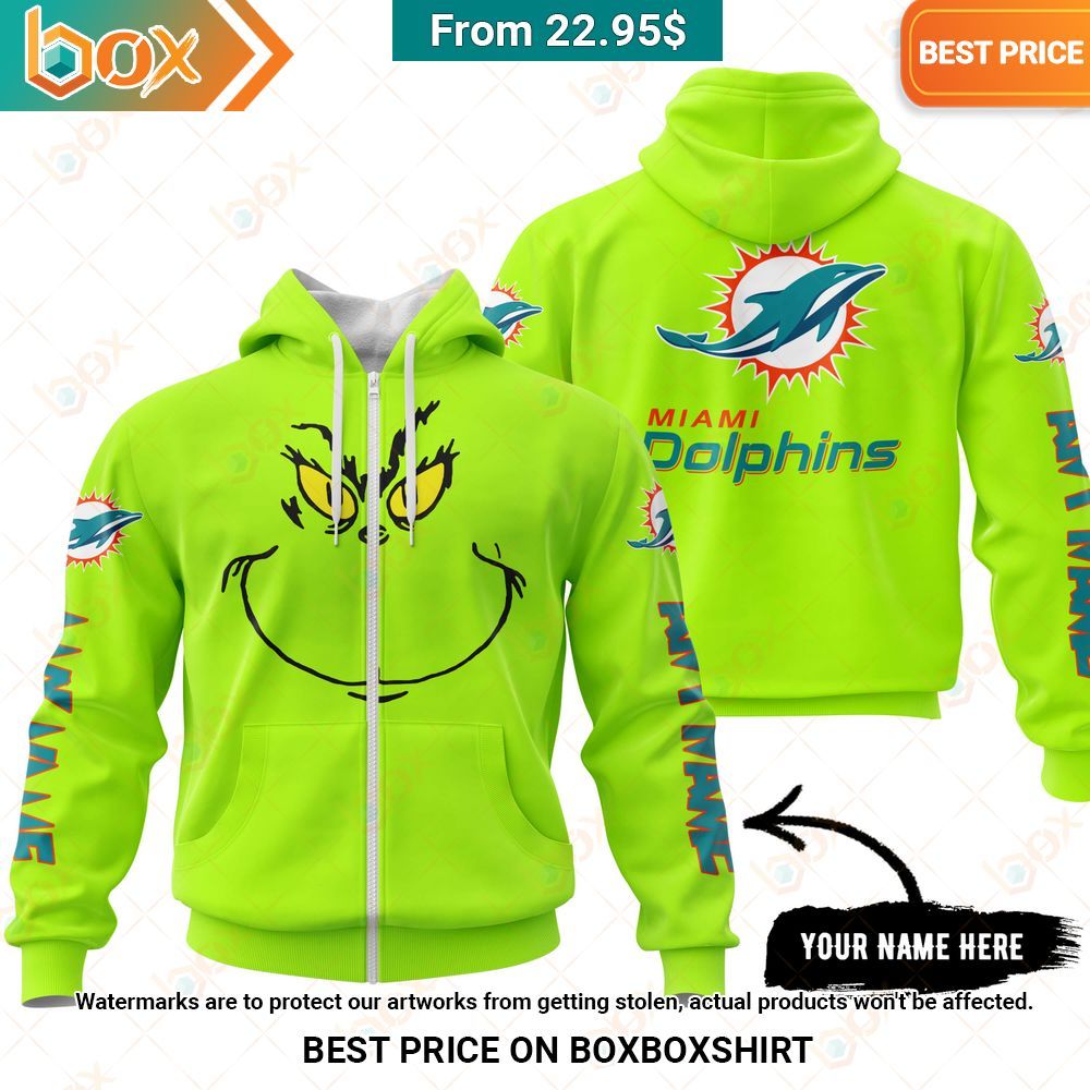Miami Dolphins Grinch Mask Custom Hoodie, Shirt You look so healthy and fit